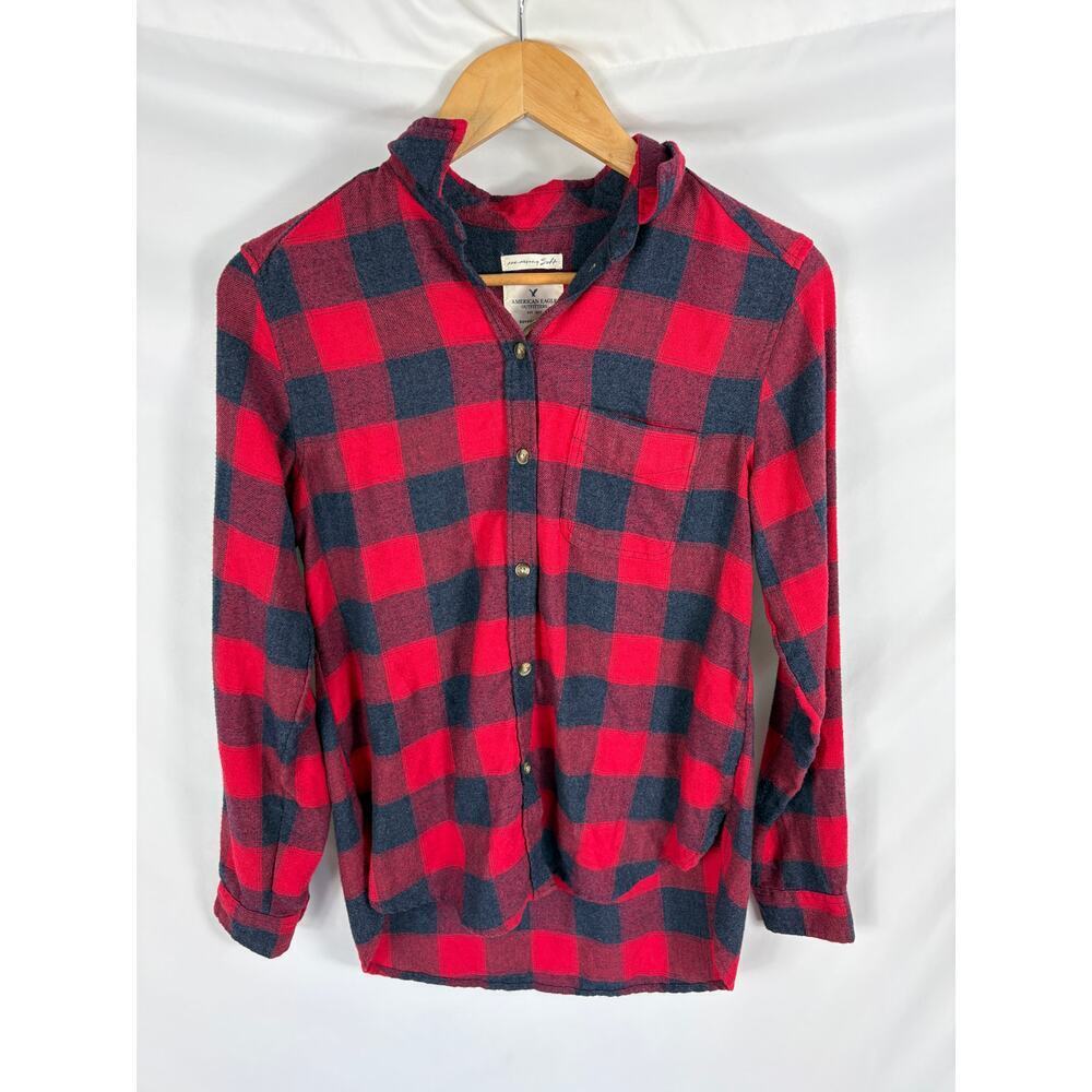 American Eagle Boyfriend Fit plaid Flannel Shirt Size XS